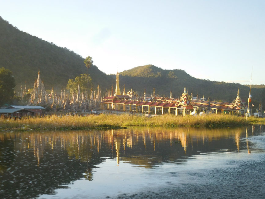 Thakaung Stupa Complex at the west bank of Samkar Lake